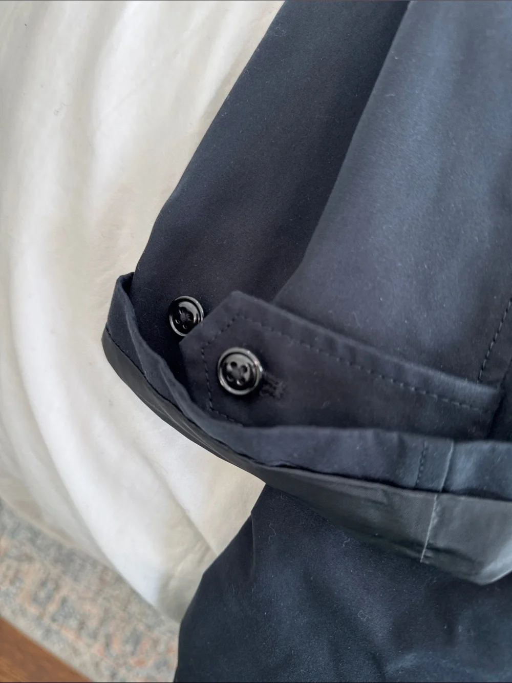 J. Crew Navy Trench Coat with Classic Collar and removable Liner